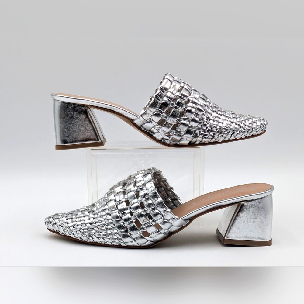 Matisse Lexie Silver Woven Mule Size 10 - Picture 4 of 17
